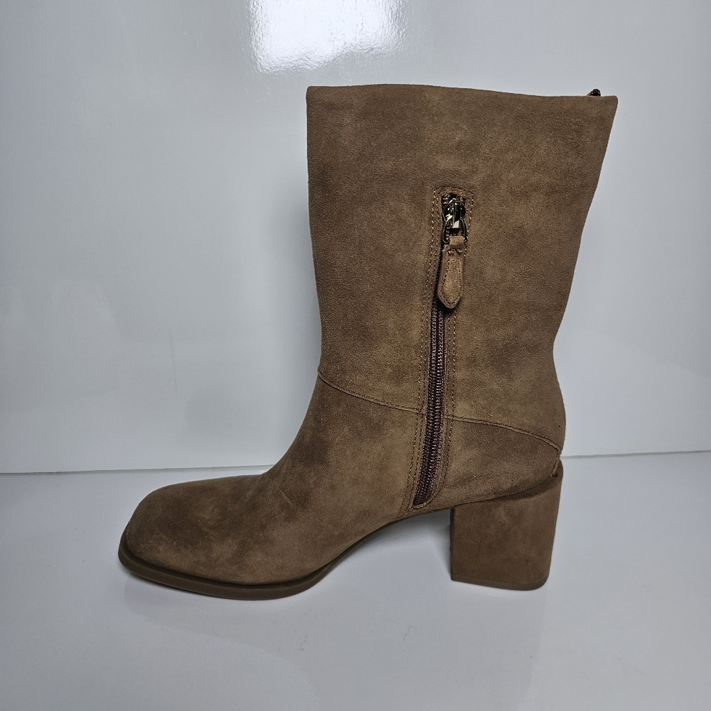 Aerosoles Women’s Mid Calf Boots Size 7 Brown Block Heel Side Zip Comfort Boots - Picture 6 of 11